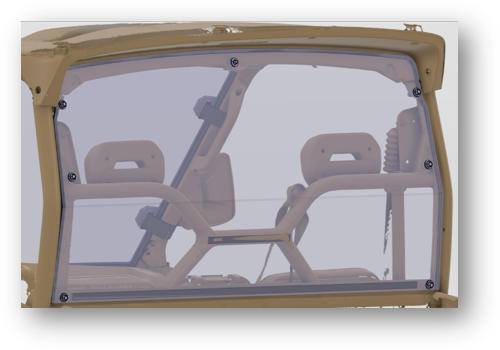 59-SWFG-22-UTV Pare-brise arrière en polycarbonate - Segway Fugleman